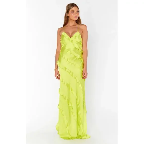 Show Me Your MuMu | Dresses | Show Me Your Mumu Neon Yellow Maxi Dress |  Poshmark